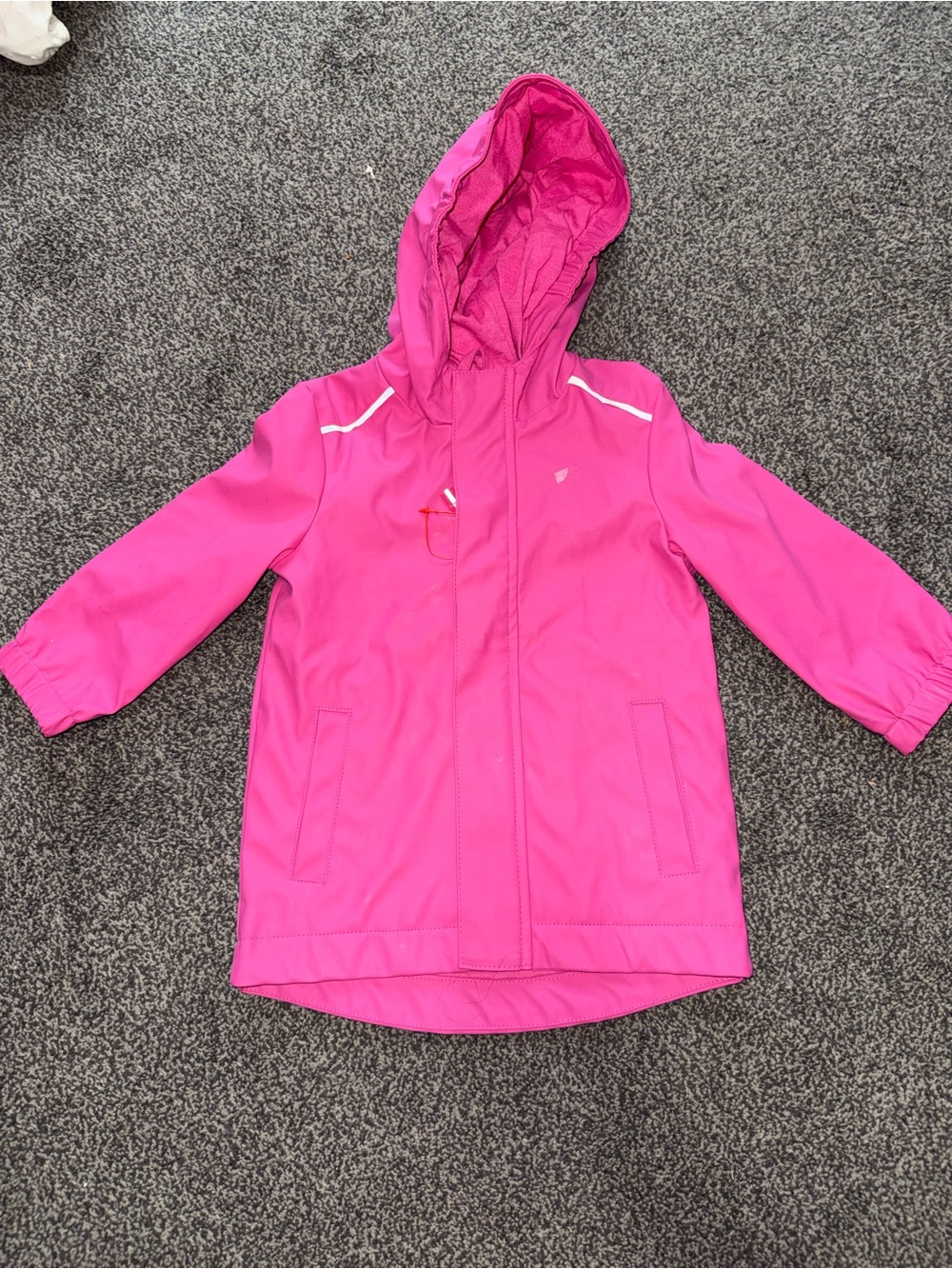 Cat & Jack Pink Rain Jacket Toddler Girls 18M Hooded Waterproof Coat